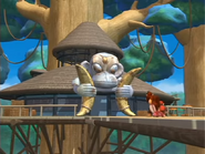 Entrance of the Cranky's Cabin as seen in the first season of the Donkey Kong Country animated series.