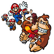 Mario y los juguetes Mini Mario persiguen a Donkey Kong con Pauline