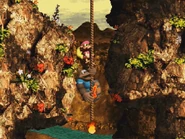 Kong-Fused Cliffs 1.png (1.81 MB) Dixie and Kiddy climb the burning rope.