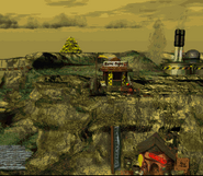 The second half of the world map of Kremkroc Industries Inc. as seen in the game Donkey Kong Country for SFC/SNES.