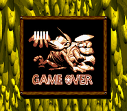 The Game Over screen for Donkey Kong Land 2.