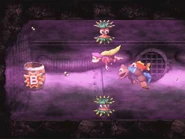 PoisonousPipeline Bonus.png (855 KB) Dixie and Kiddy swimming toward a Bonus Barrel.