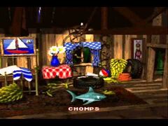 Chomps appearing in the credits for Donkey Kong Country.