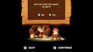 The player choosing to quit the game in the Game Over screen, as seen in the game Donkey Kong Country Returns for Wii.