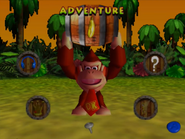 Donkey Kong in the title screen in Donkey Kong 64.