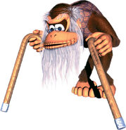 Cranky Kong's artwork from the game Donkey Kong Country 2.