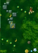 Donkey and Diddy Kong in the third section, trying to get past the updraft.