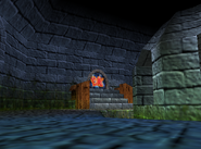 Entrance lobby to the level Creepy Castle, as seen in the game Donkey Kong 64 for Nintendo 64.