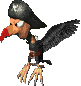 Krow's static sprite from the game Donkey Kong Country 2.