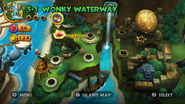 Level 3-1 Wonky Waterway in the Ruins world map (Wii version).