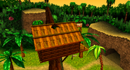 Exterior of the treehouse from the game Donkey Kong 64 for Nintendo 64.