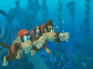 DK and Diddy Underwater.png (798 KB) Donkey and Diddy Kong before the Boss Fight against Fugu Face-Off.
