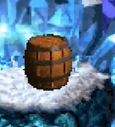 A wooden Barrel in Slipslide Ride.