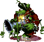 Kaptain K. Rool (dripping).gif (45 KB) Kaptain K. Rool's "dripping wet and covered in seaweed" animated sprite from the game Donkey Kong Country 2.