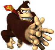 Artwork of Donkey Kong clapping his hands forward, from the game Donkey Kong Jungle Beat.