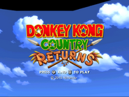 North American main title screen of Donkey Kong Country Returns for Wii.