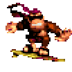 Funky Kong's animated sprite from the game Donkey Kong Country 2: Diddy's Kong Quest for SFC/SNES.