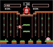 Gameplay screenshot as seen in the game Donkey Kong Jr. Math for NES.