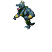 Blue Krusha's animated sprite from the game Donkey Kong Country for SNES.