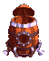 Sprite of empty Rocket Barrel, after the Knautilus is revealed in the world map of Krematoa, from the game Donkey Kong Country 3: Dixie Kong's Double Trouble! for SFC/SNES.