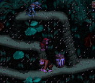 RopeyRampageUnderKritter.png (20 KB) Donkey and Diddy under a Kritter guarding the letter K.