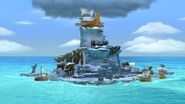 A frozen DK Island in Donkey Kong Country: Tropical Freeze