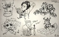 Wilson reading a book as seen in a Doodle Jam drawing from Rhymes with Play.