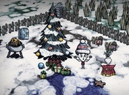 A fully grown and decorated Winter's Feast Tree.