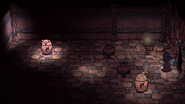 WX-78 in a room with two Striking Statues that have already been triggered.