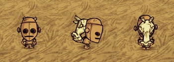 WX-78 carrying a Knight Head.