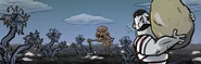 Wolfgang and WX-78 on the main menu during winter feast 2020-2021 Full version