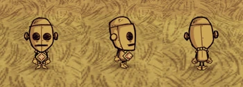 WX-78 wearing a Life Giving Amulet.