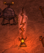 Lightning Rod on.png (95キロバイト) Charged Lightning Rod radiating light and buzzing with electricity.