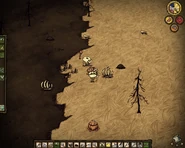 Wolfgang standing next to a Gunpowder set piece