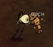 Smallish Tallbird pecking the player when starving