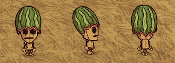 WX-78 wearing a Fashion Melon.