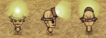 WX-78 wearing a Miner Hat.
