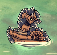 A frozen Floaty Boaty Knight.