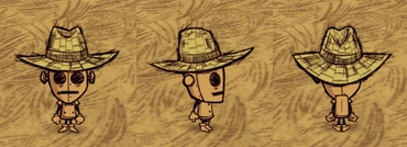 WX-78 wearing a Straw Hat.