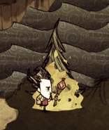 使用火焰法杖來讓常青樹著火