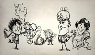 Wilson with his pet Kittykit as seen in a drawing from an episode of Rhymes with Play.