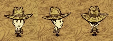 Winona wearing a Straw Hat.