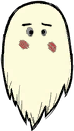 Wes' ghost in Don't Starve Together (DST).