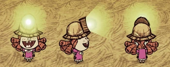 Wilba wearing a Miner Hat.