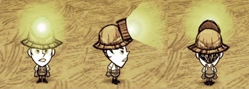 Winona wearing a Miner Hat.