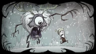 Wilson being chased by Deerclops in an official wallpaper.