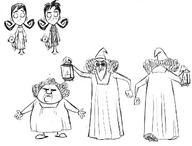 Concept art of Willow and the caregivers for From the Ashes from Rhymes with Play #237.