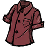 Common Buttoned Shirt A shirt that buttons up the front, in a 'wormgut red' color. Luckily for you, the fabric is a non-iron material. Unfortunately, the placket will still wrinkle as you wear it. See ingame