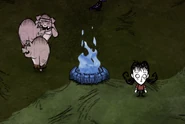 Endothermic Firepit ingame.png (178 KB) 薇洛和猪人站在冰火坑旁