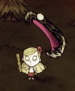 Slurper jumping on Wendy's head.